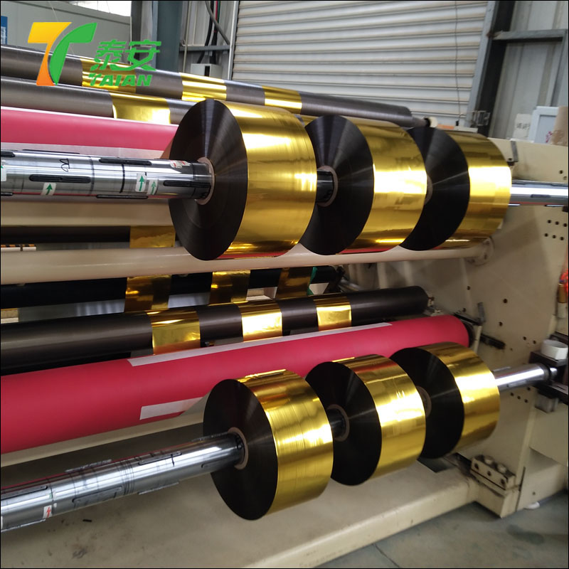 Rolla Jumbo Scannán Lamination Teirmeach PET Gold